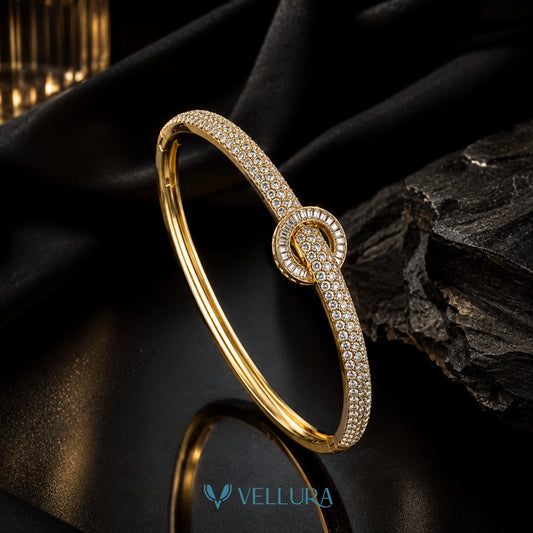 Gold Plated Studded Knot Bracelet