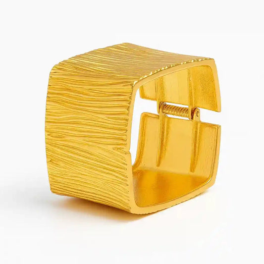 Luxury Matte Gold Wide Cuff Bracelet - VelluraJewellery