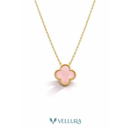 Pink Clover Pendant Necklace