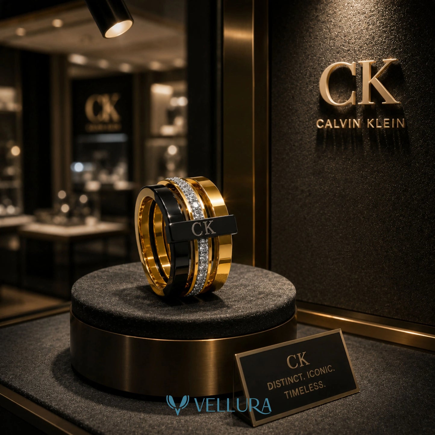 CK Inspired Crystal Ring