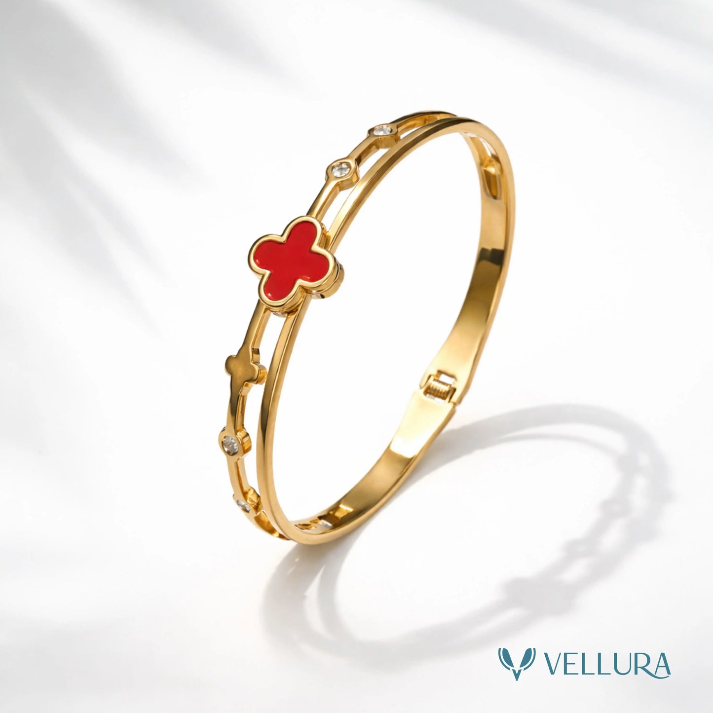 Red Clover Gold Bangle