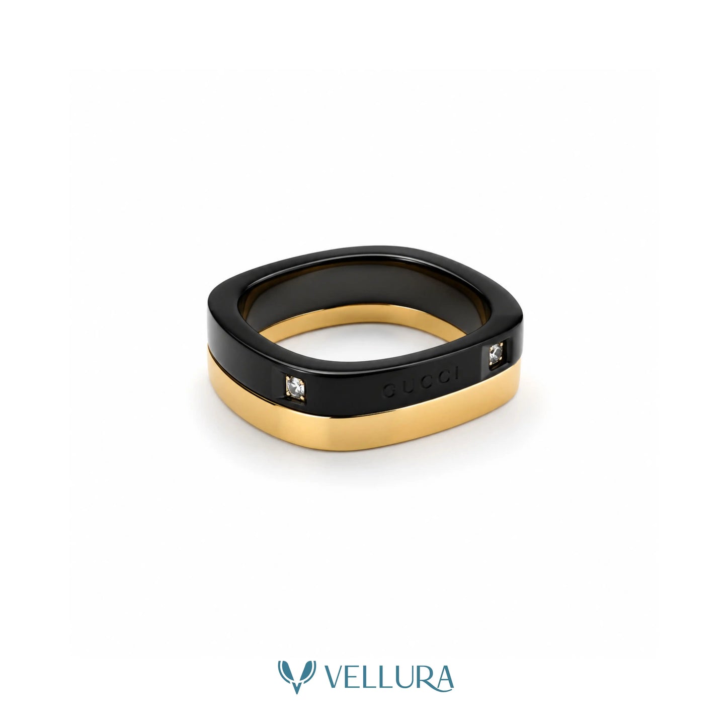 Black & Gold Minimal Luxury Ring-Gucci Inspired