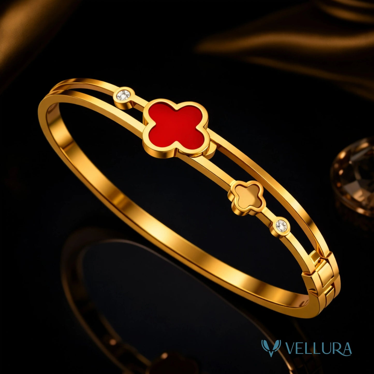 Red Clover Gold Bangle