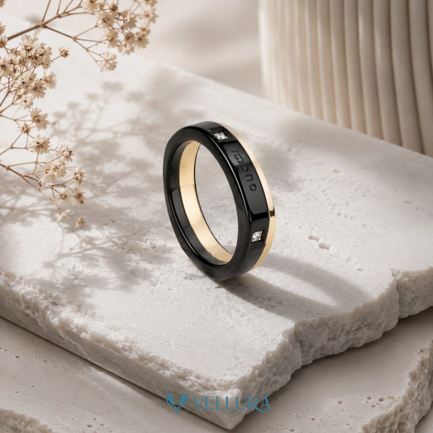 Black & Gold Minimal Luxury Ring-Gucci Inspired