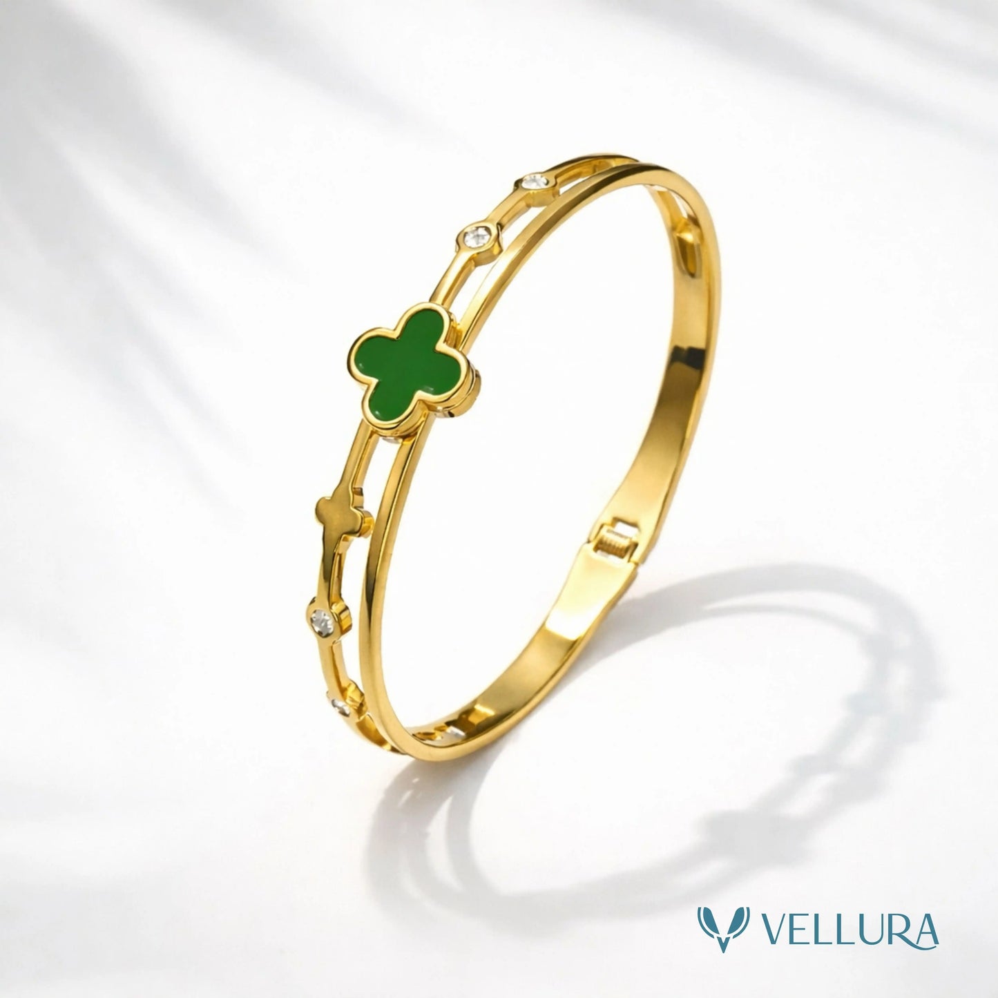 Green Clover Gold Bracelet
