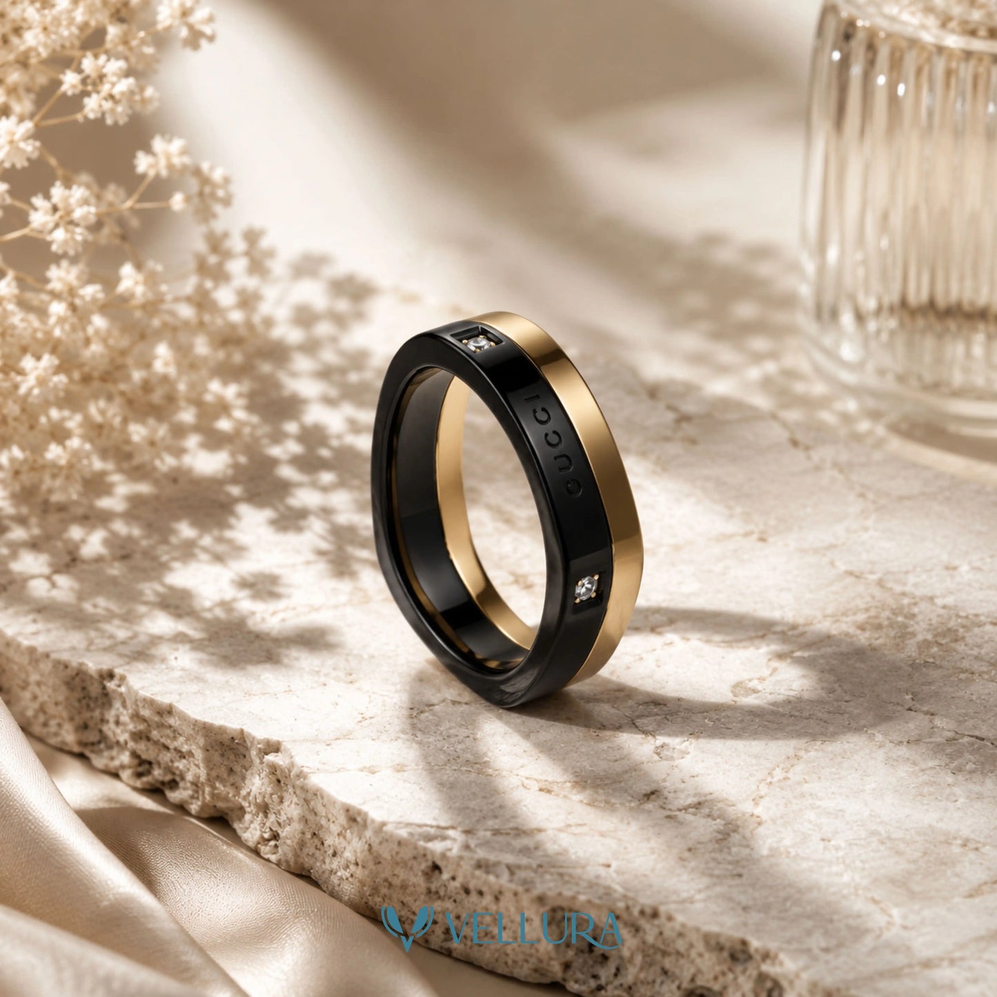 Black & Gold Minimal Luxury Ring-Gucci Inspired