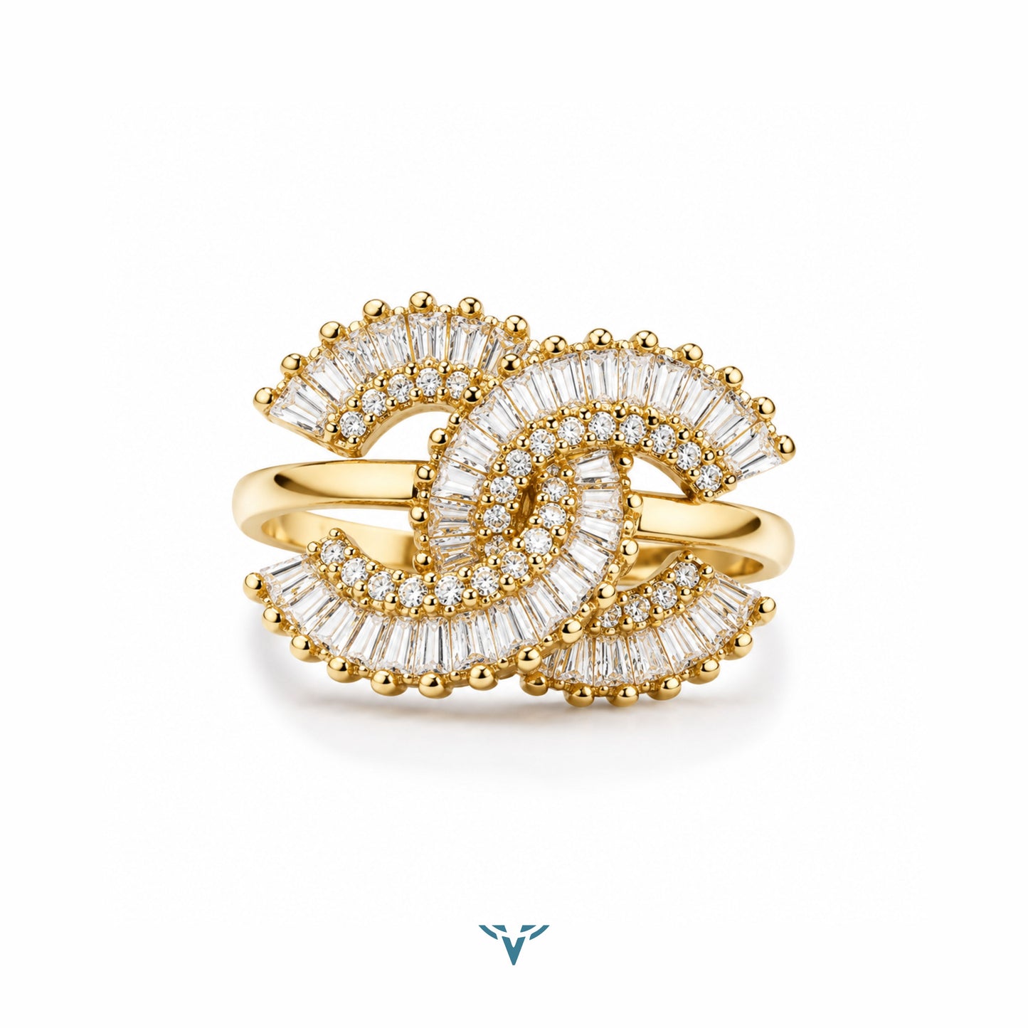 Chanel Inspired Studded Ring