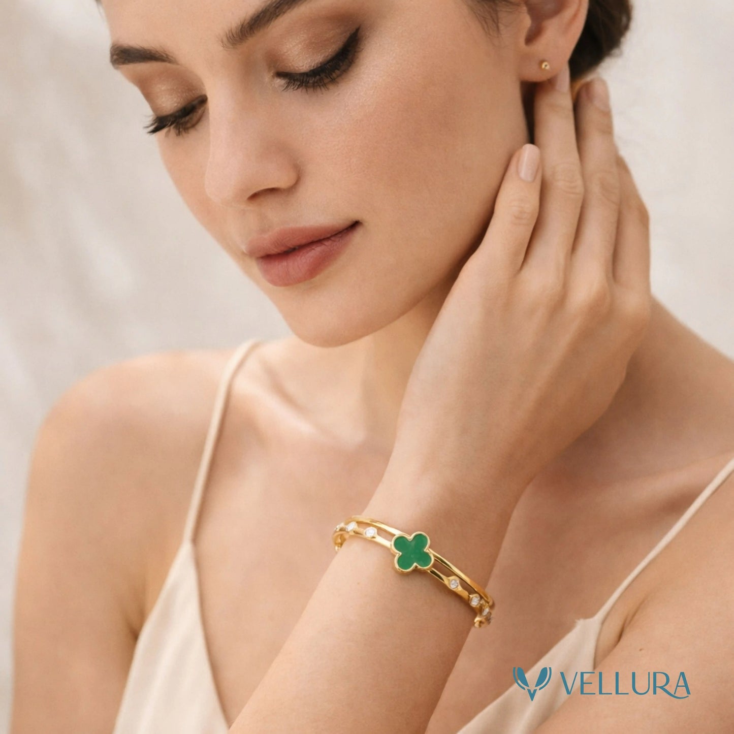 Green Clover Gold Bracelet