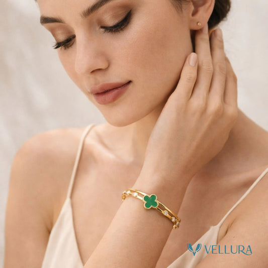 Green Clover Gold Bracelet