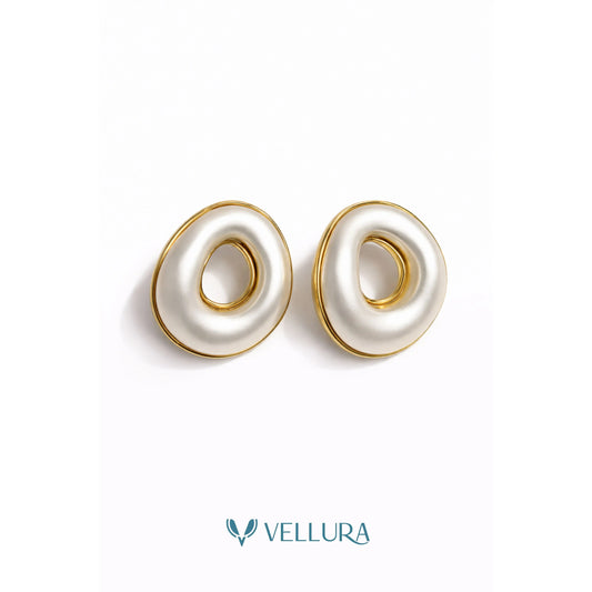 Pearl Loop Stud Earrings