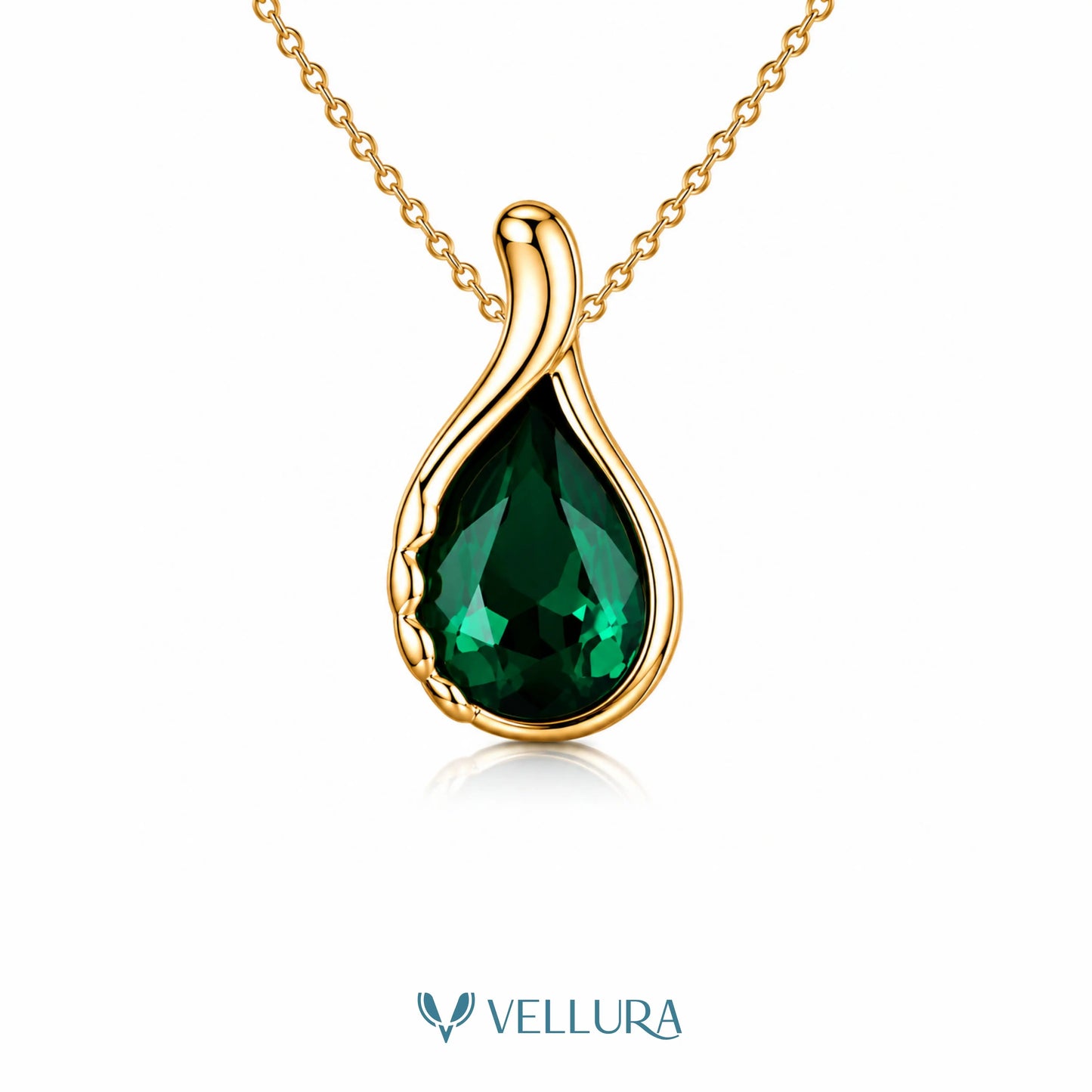 Emerald Green CZ Necklace Set with Earrings
