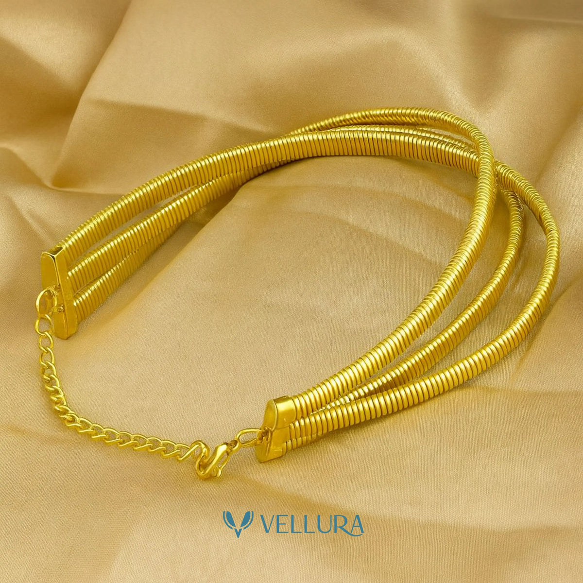 Multi-Strand Gold Choker Necklace