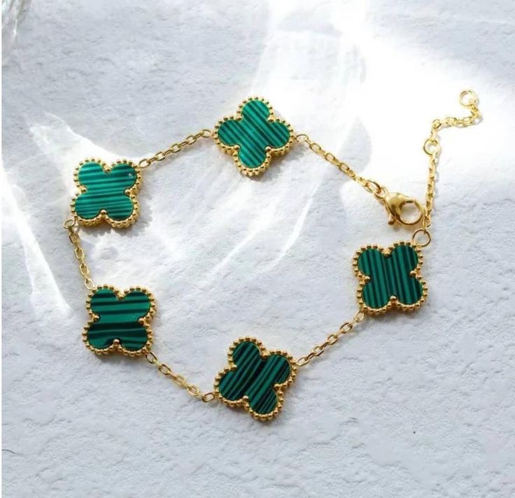 Green Quatrefoil Bracelet