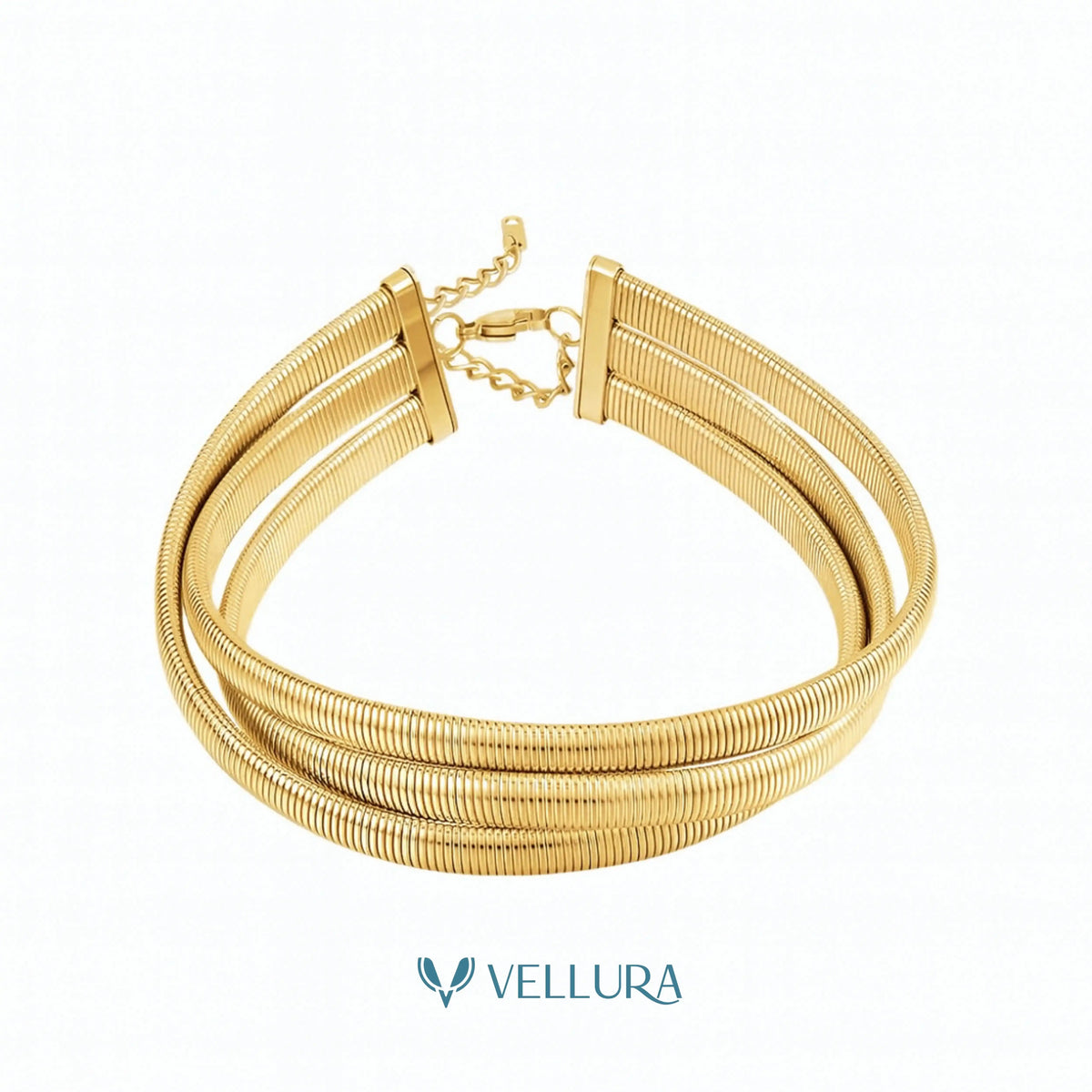 Multi-Strand Gold Choker Necklace