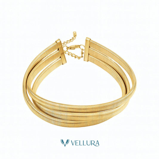 Multi-Strand Gold Choker Necklace