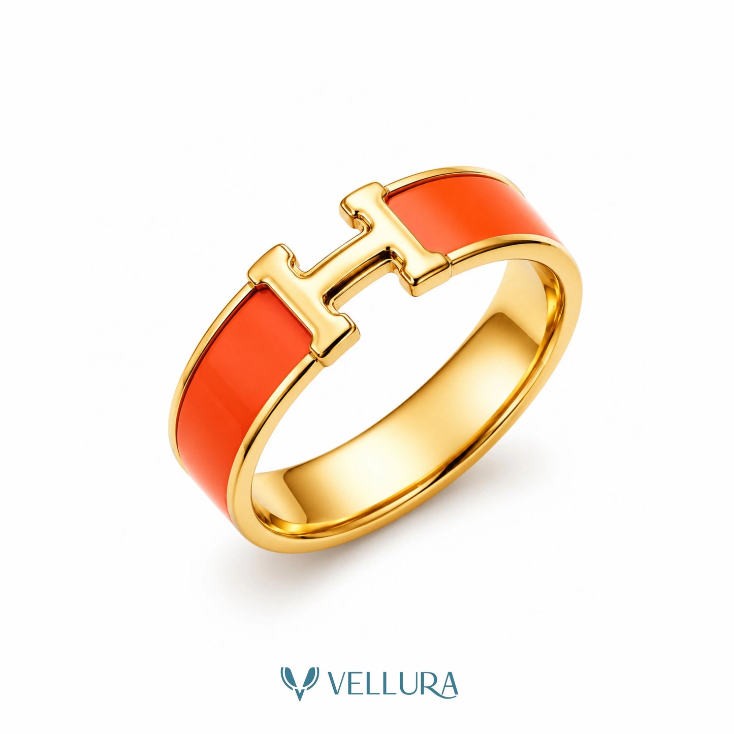 H Inspired Enamel Ring