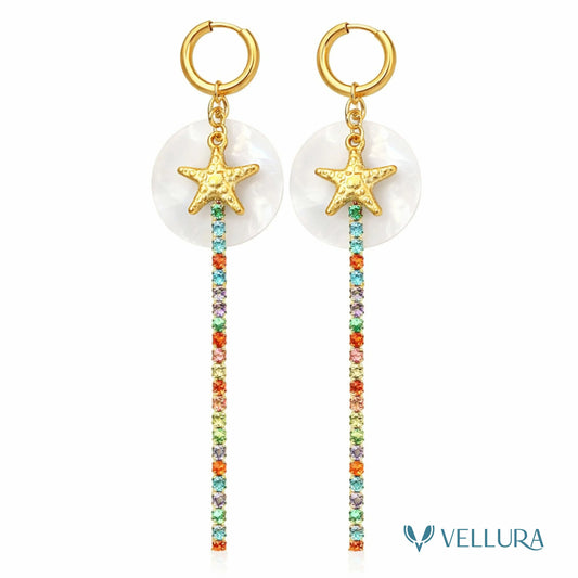 Starfish Rainbow Drop Earrings