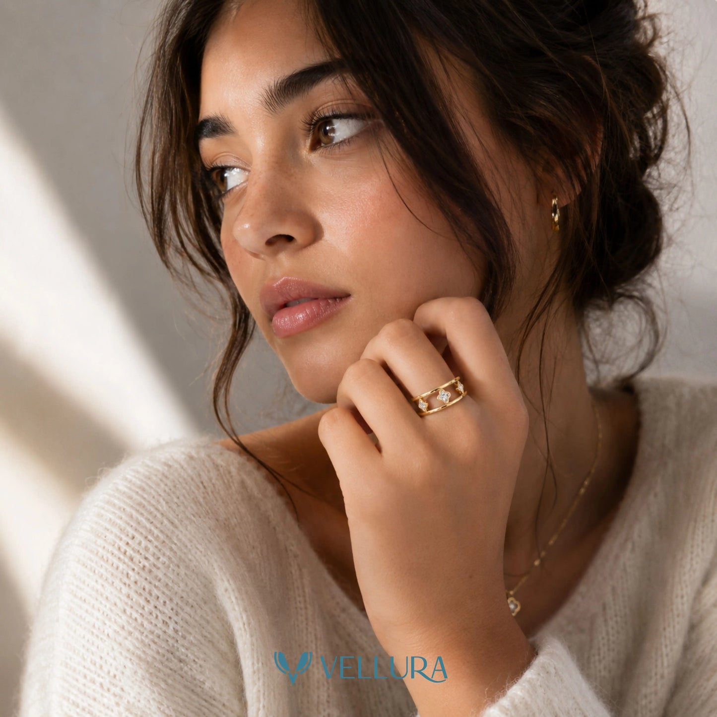 Clover Crystal Ring