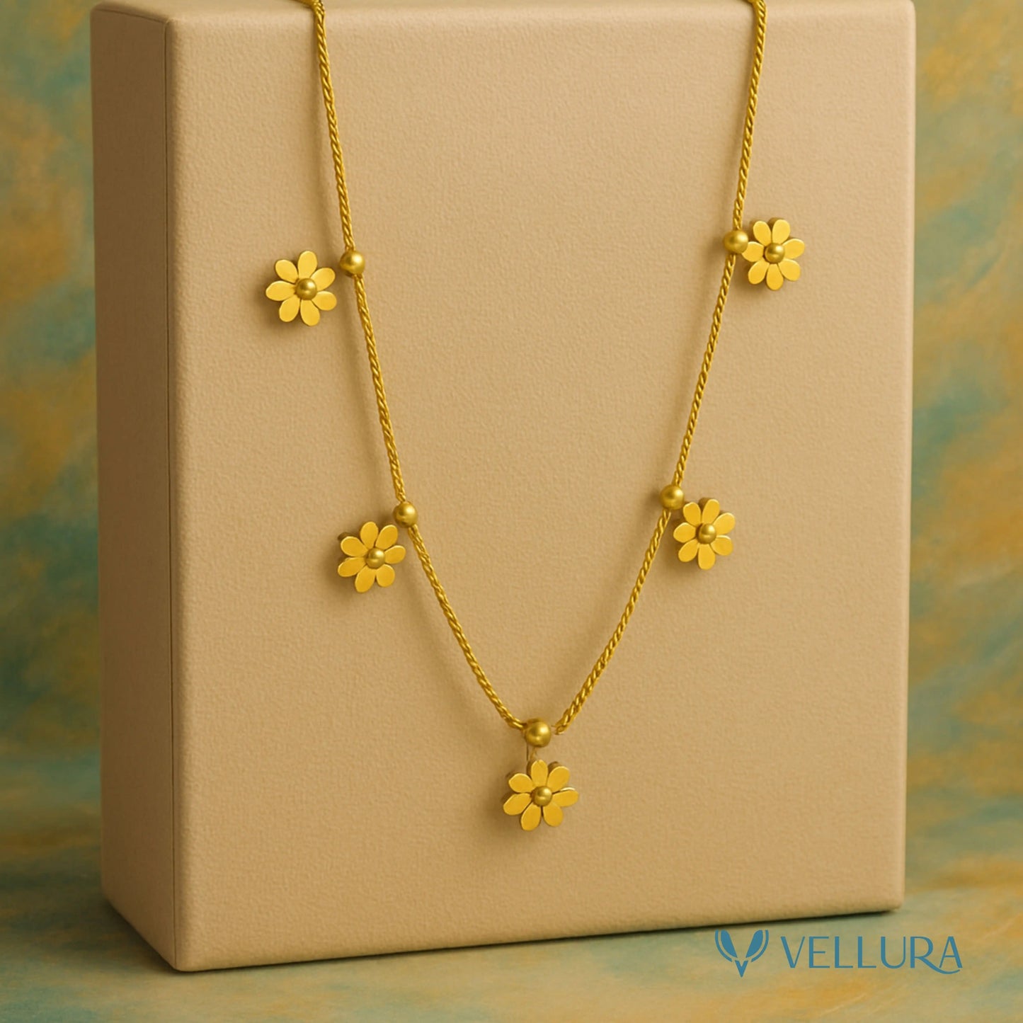 Floral Charm Gold Necklace
