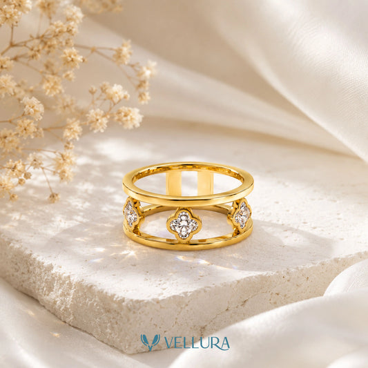 Clover Crystal Ring