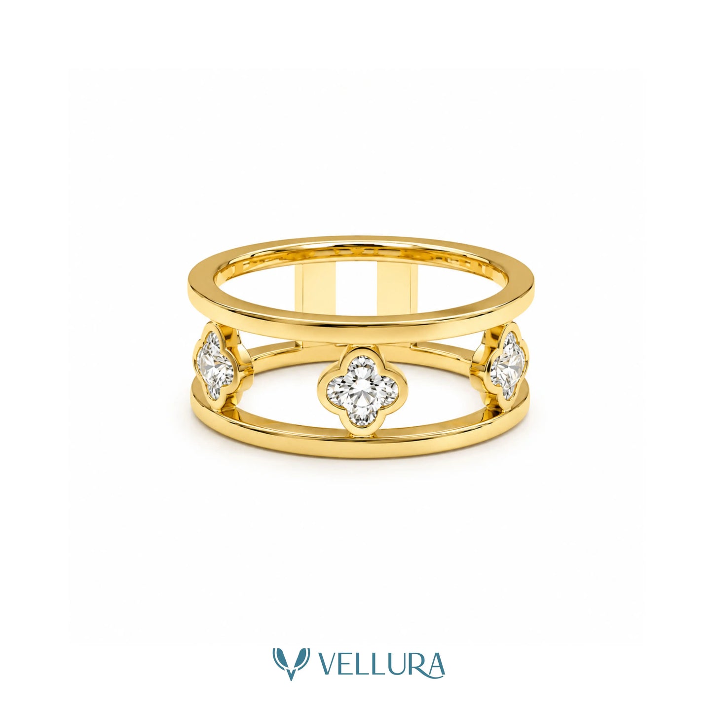 Clover Crystal Ring