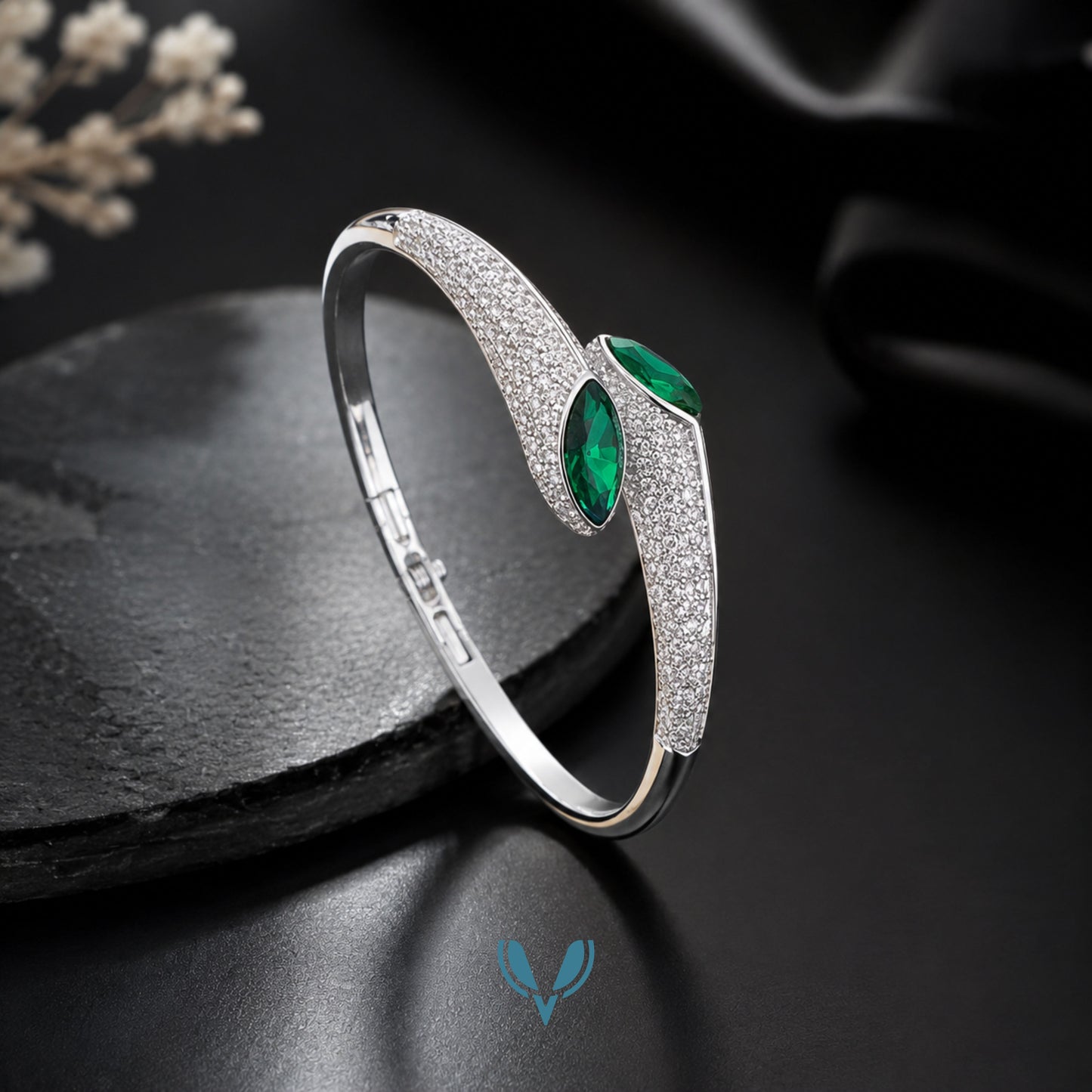 Emerald Green Studded Bracelet