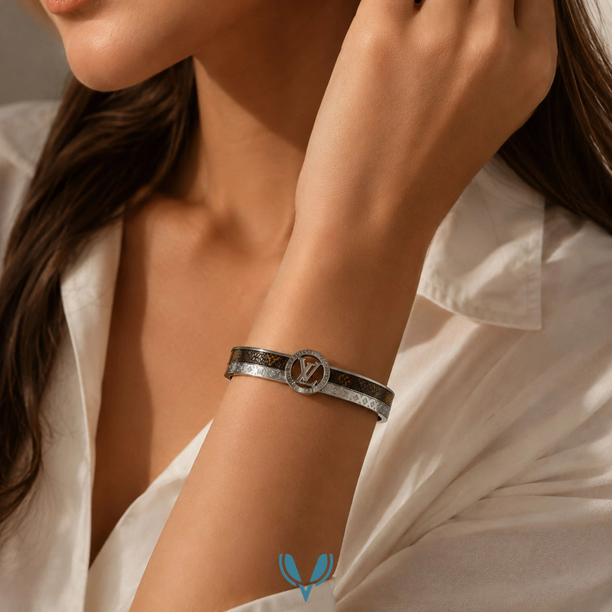 LV inspired Silver Unisex Bracelet