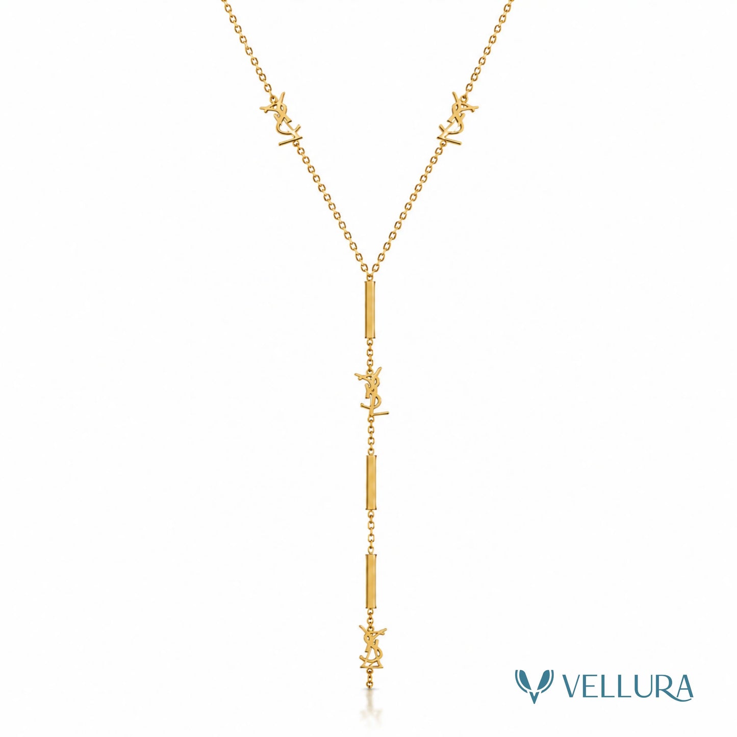 Lv Inspired Drop Necklace