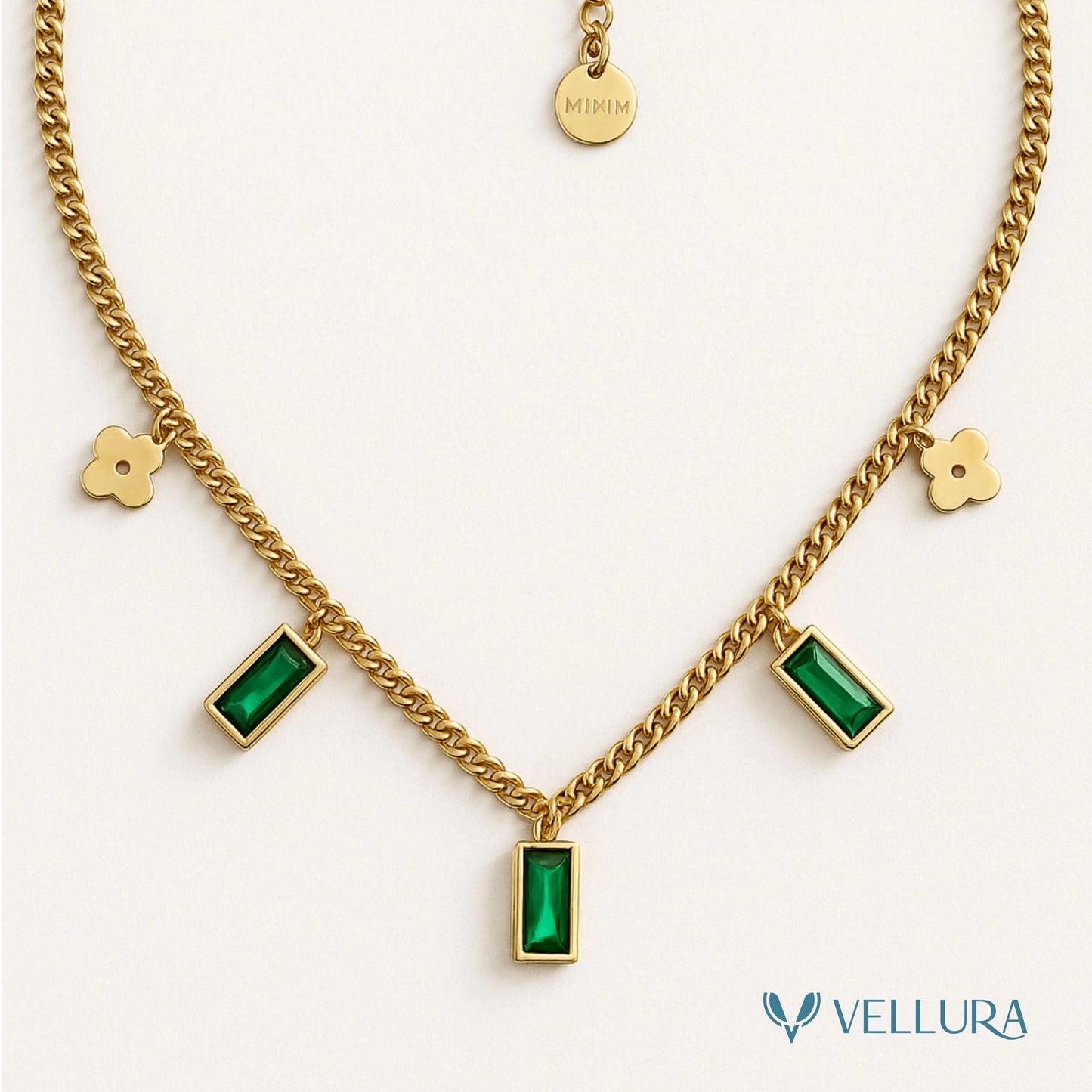 Emerald Green Charm Necklace