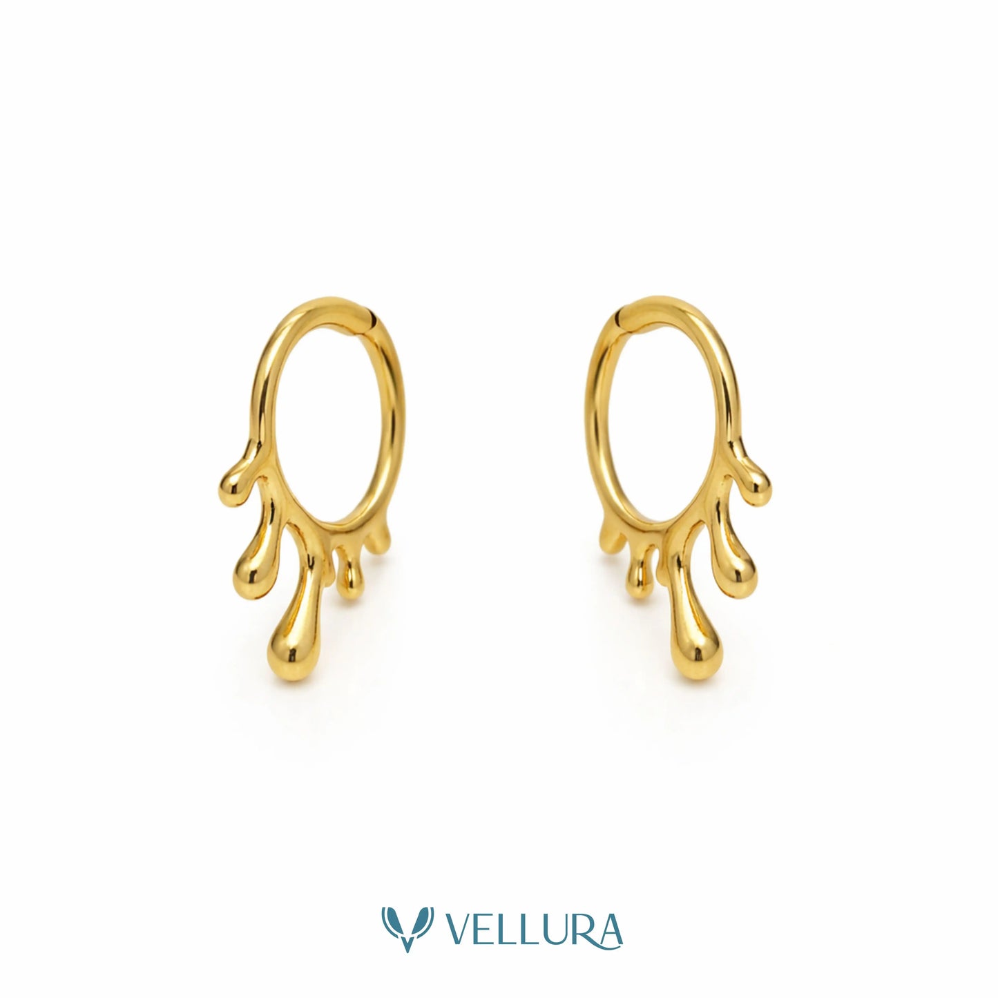 Gold Drip Hoop Earrings