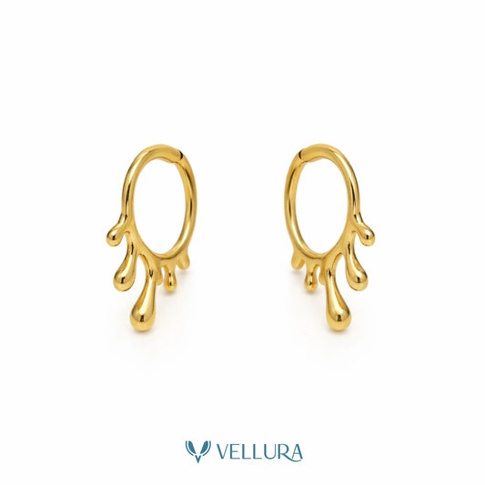 Gold Drip Hoop Earrings