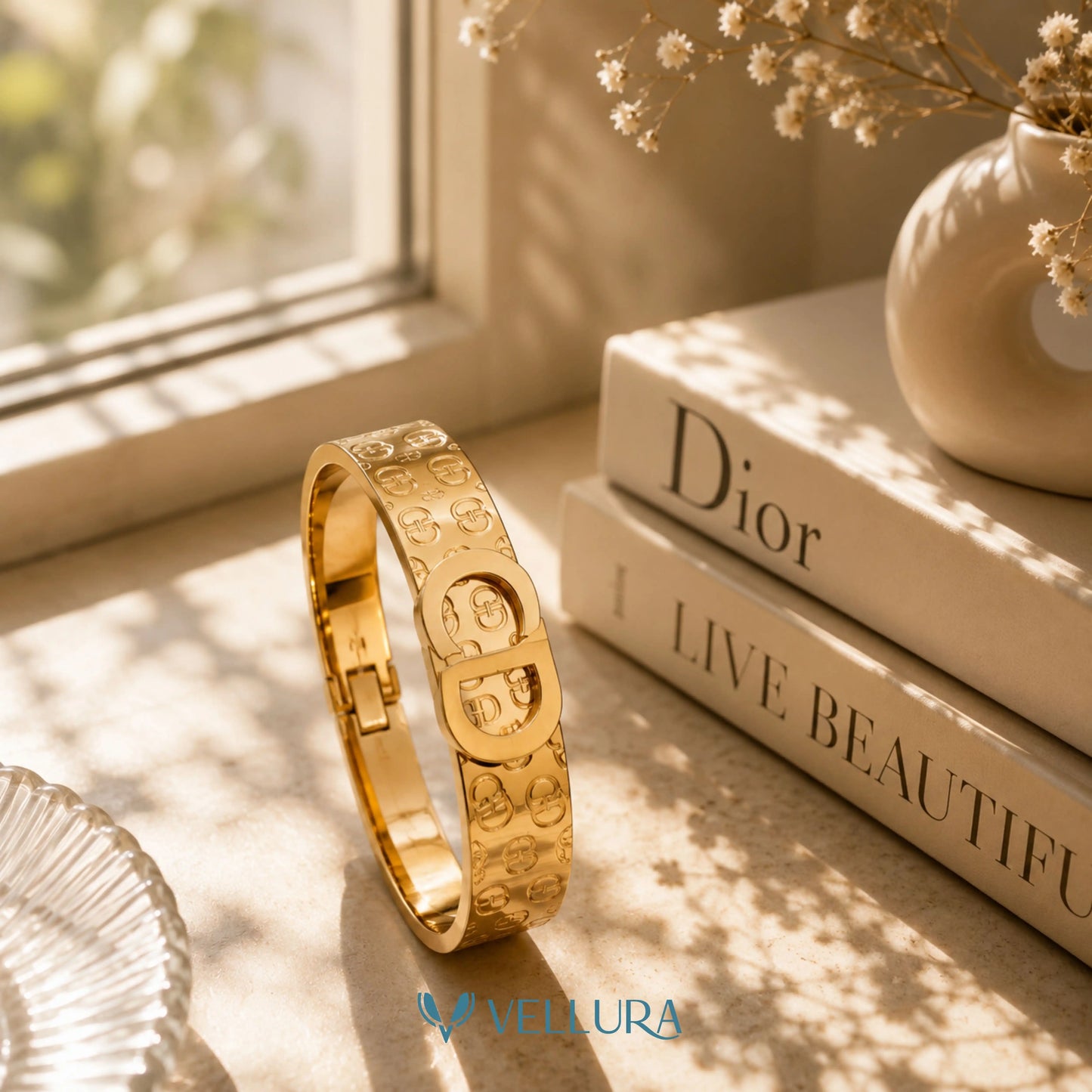 DIOR Inspired Gold Bangle