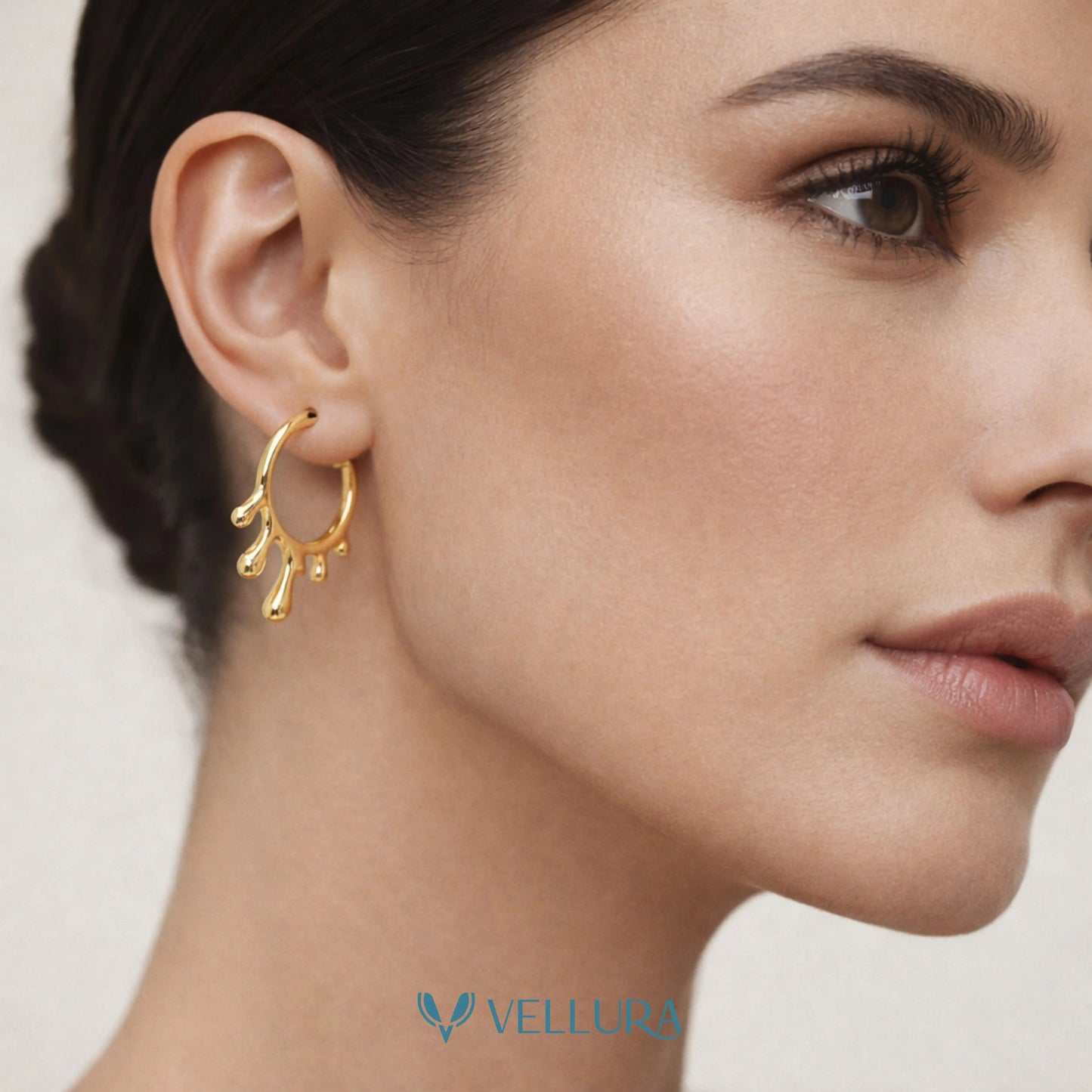 Gold Drip Hoop Earrings
