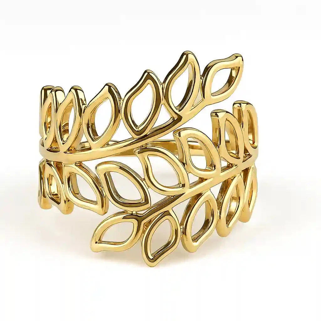 Elegant Leaf Pattern Ring - Vellura Jewellery  Rings