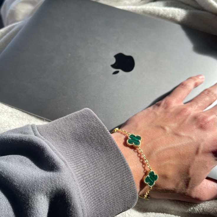 Green Quatrefoil Bracelet