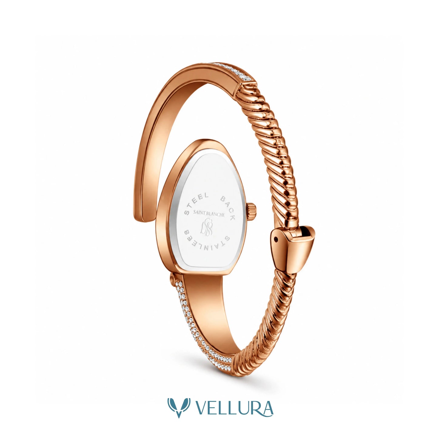 Rose Gold Serpent Watch with Ruby & Emerald Accents