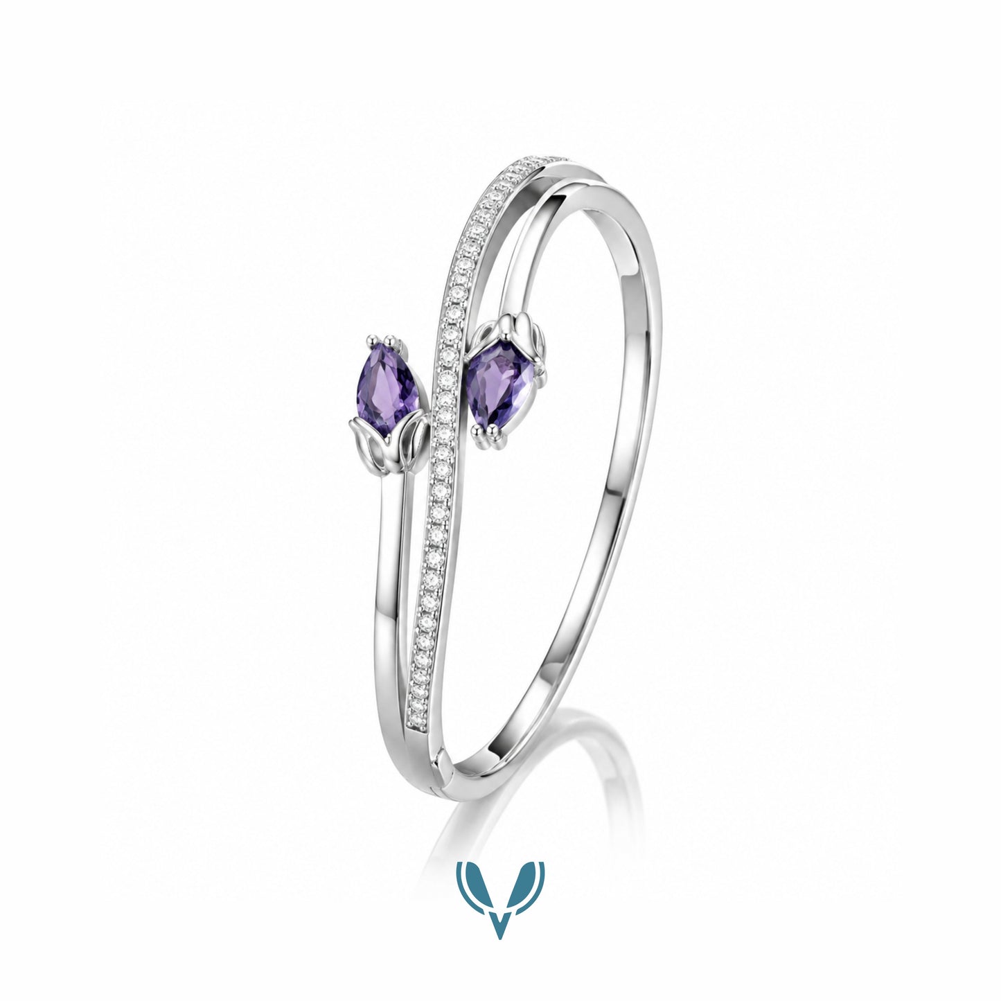 Purple Stone Studded Bracelet