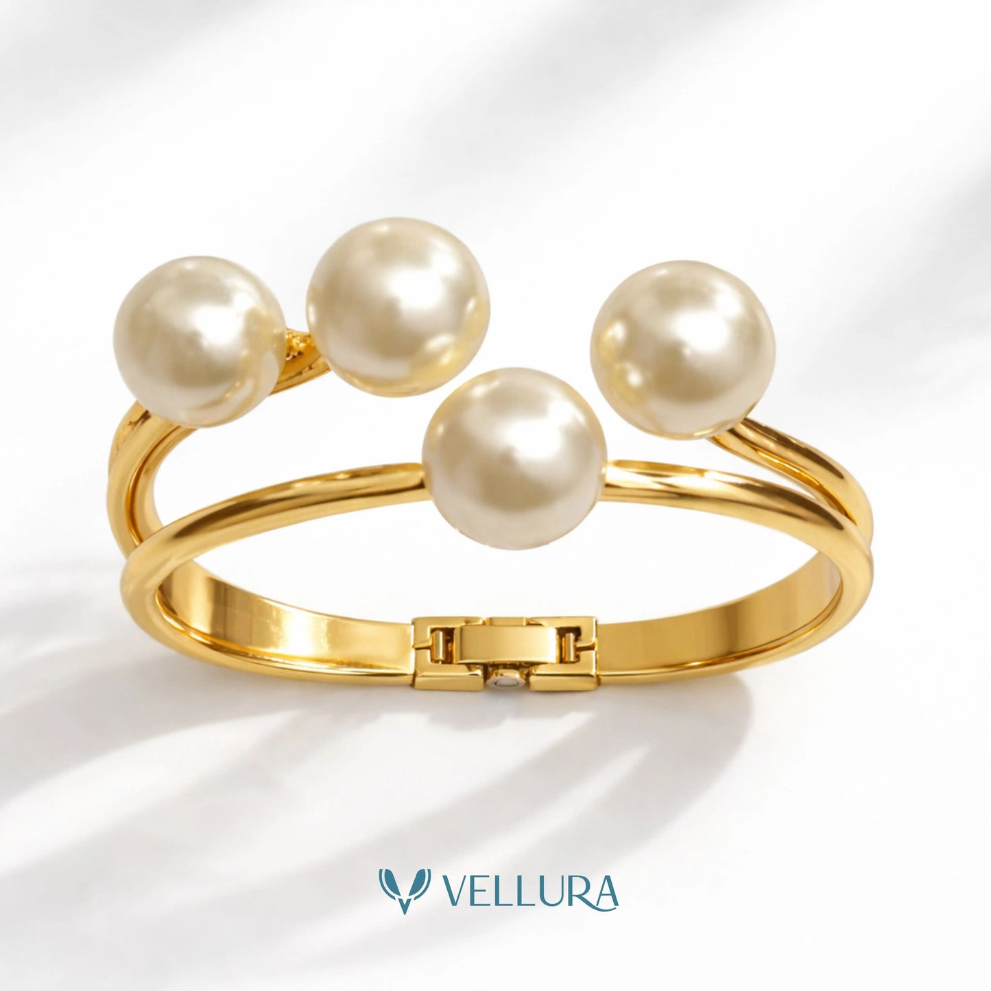 Gold Pearl Statement Bracelet