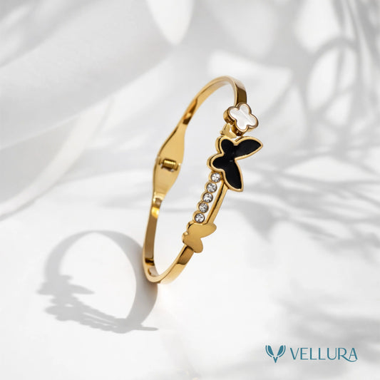 Butterfly & Clover Gold Bracelet