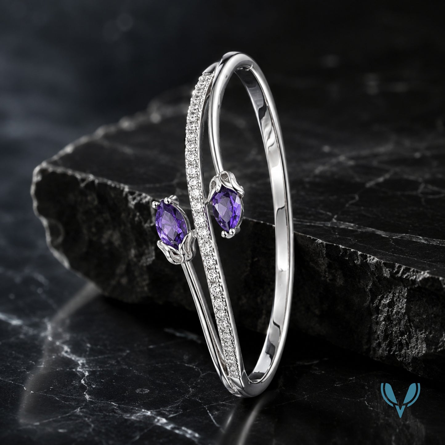Purple Stone Studded Bracelet