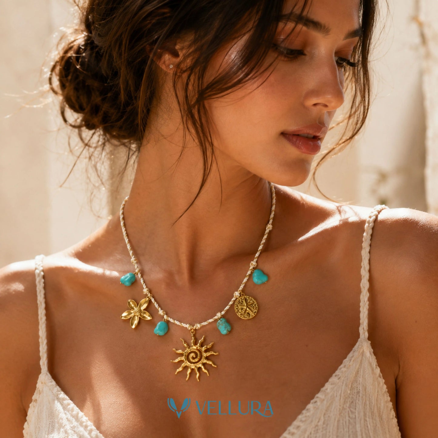 Sun Charm Necklace VEL-0001