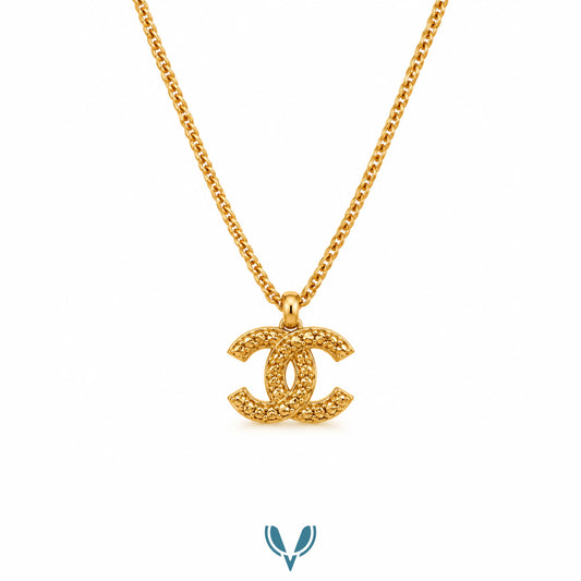 Gold Interlocking Double-C Pendant Chain