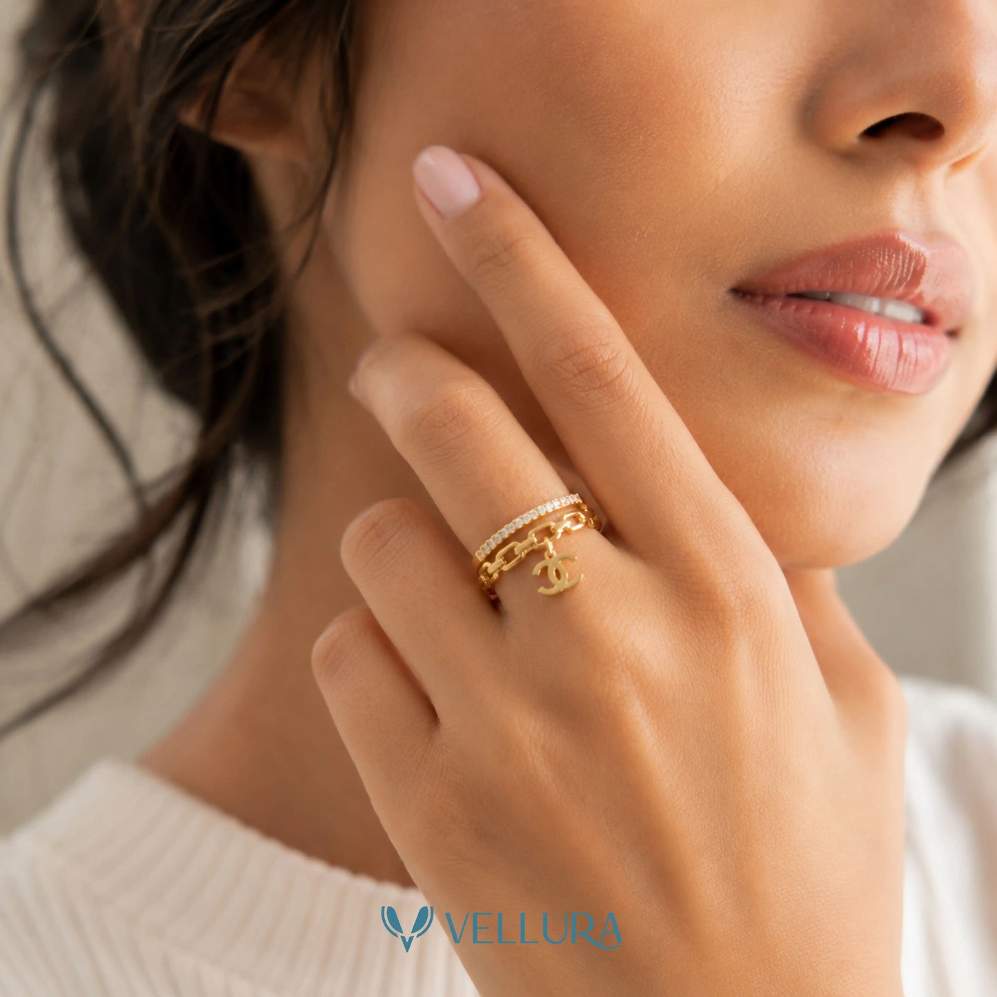 CC inspired-Chain Charm Ring