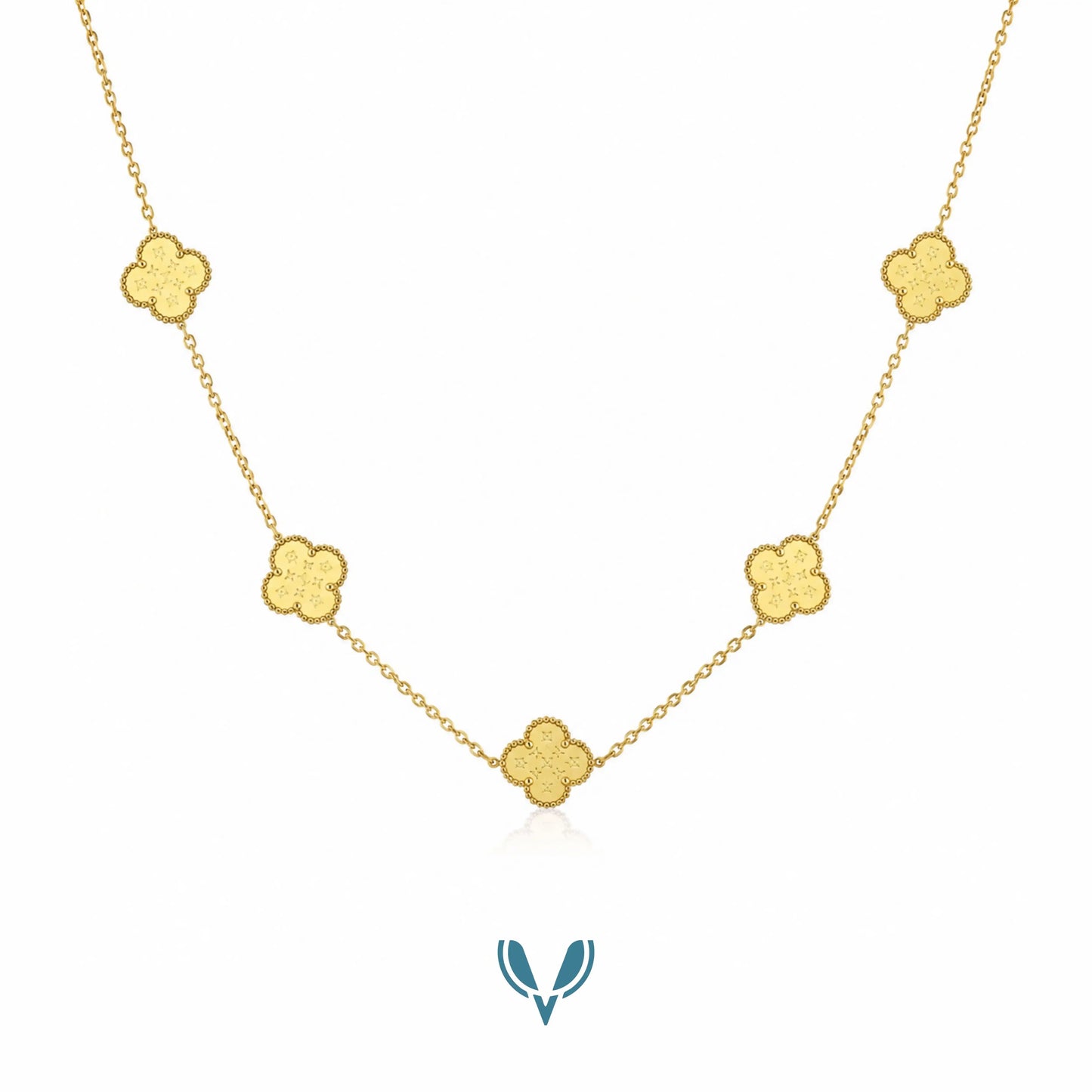 LV' x Clover 5 motif's Necklace with Studs