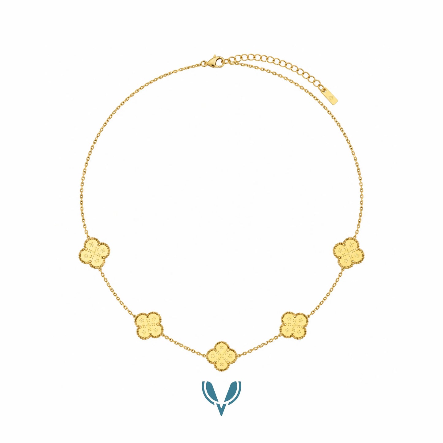 LV' x Clover 5 motif's Necklace with Studs