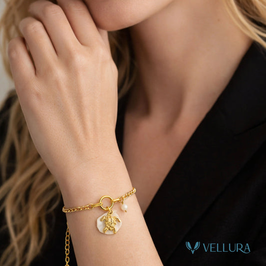 Charm Bracelet with Pearl Accents