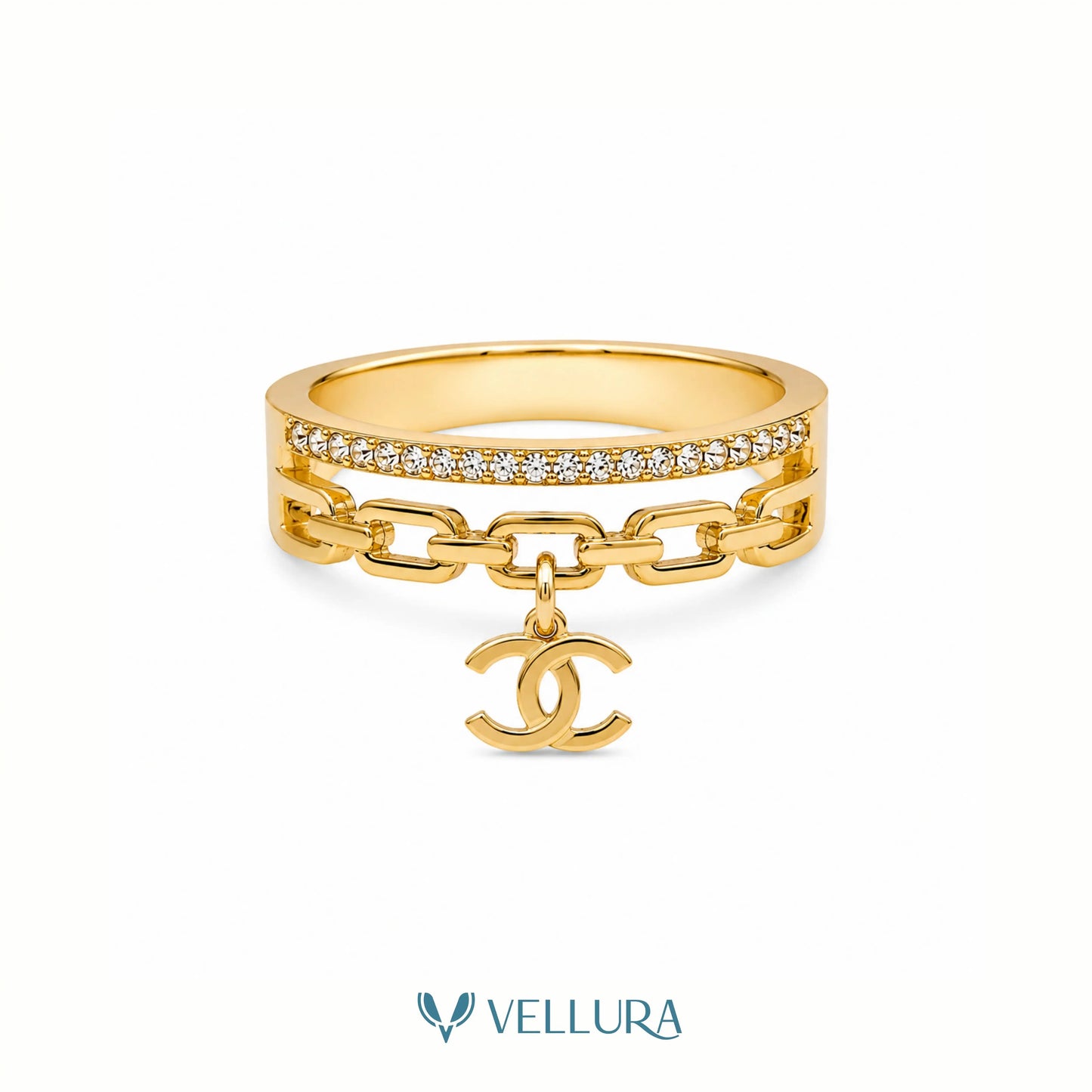 CC inspired-Chain Charm Ring
