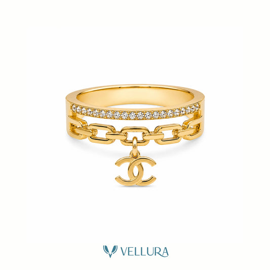 CC inspired-Chain Charm Ring
