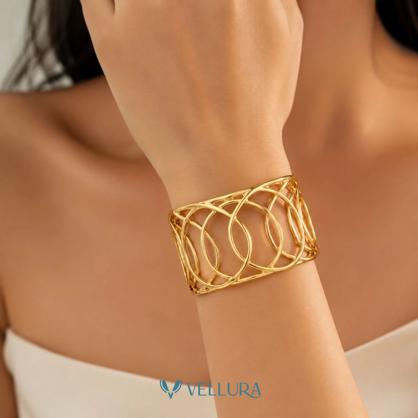 Geometric Open Cuff Bracelet