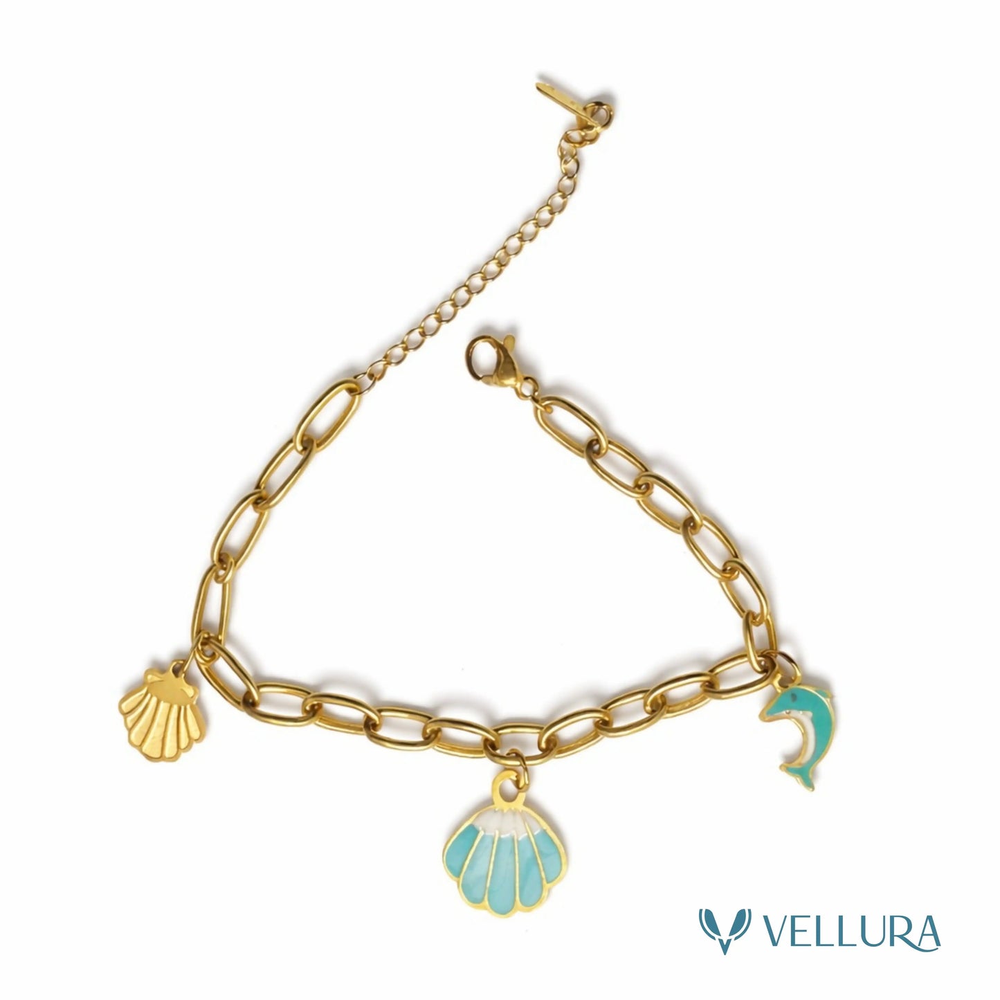 Gold Ocean Charm Bracelet